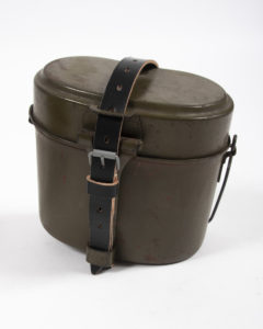 Mess kit with leather strap